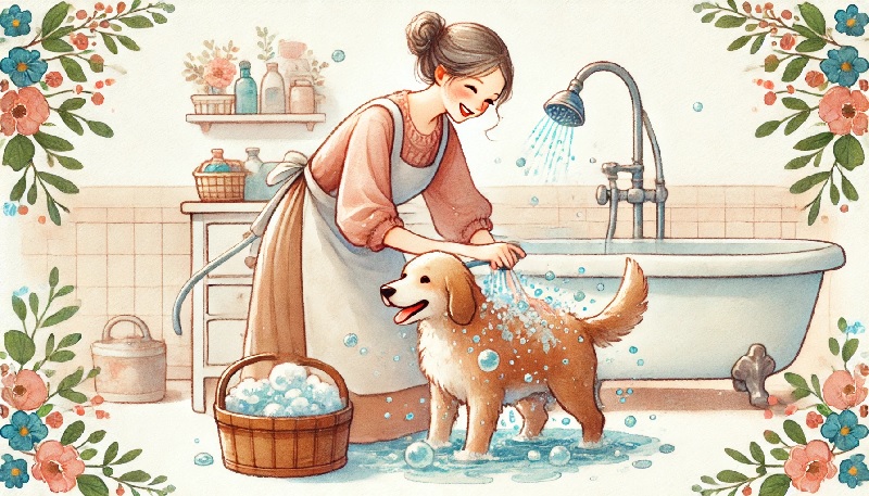 강아지 목욕에 대한 이미지