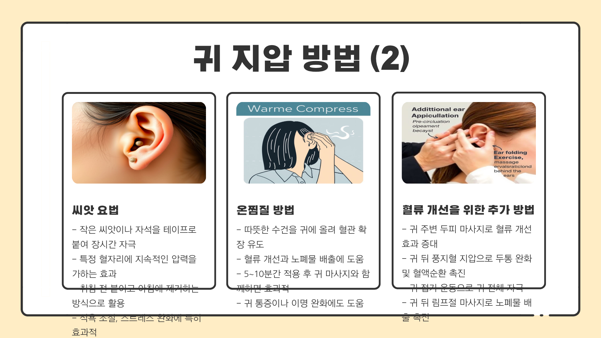 귀 혈자리 위치 | 귀 혈액순환 | 귀 혈자리 그림으로 보는 건강 관리법