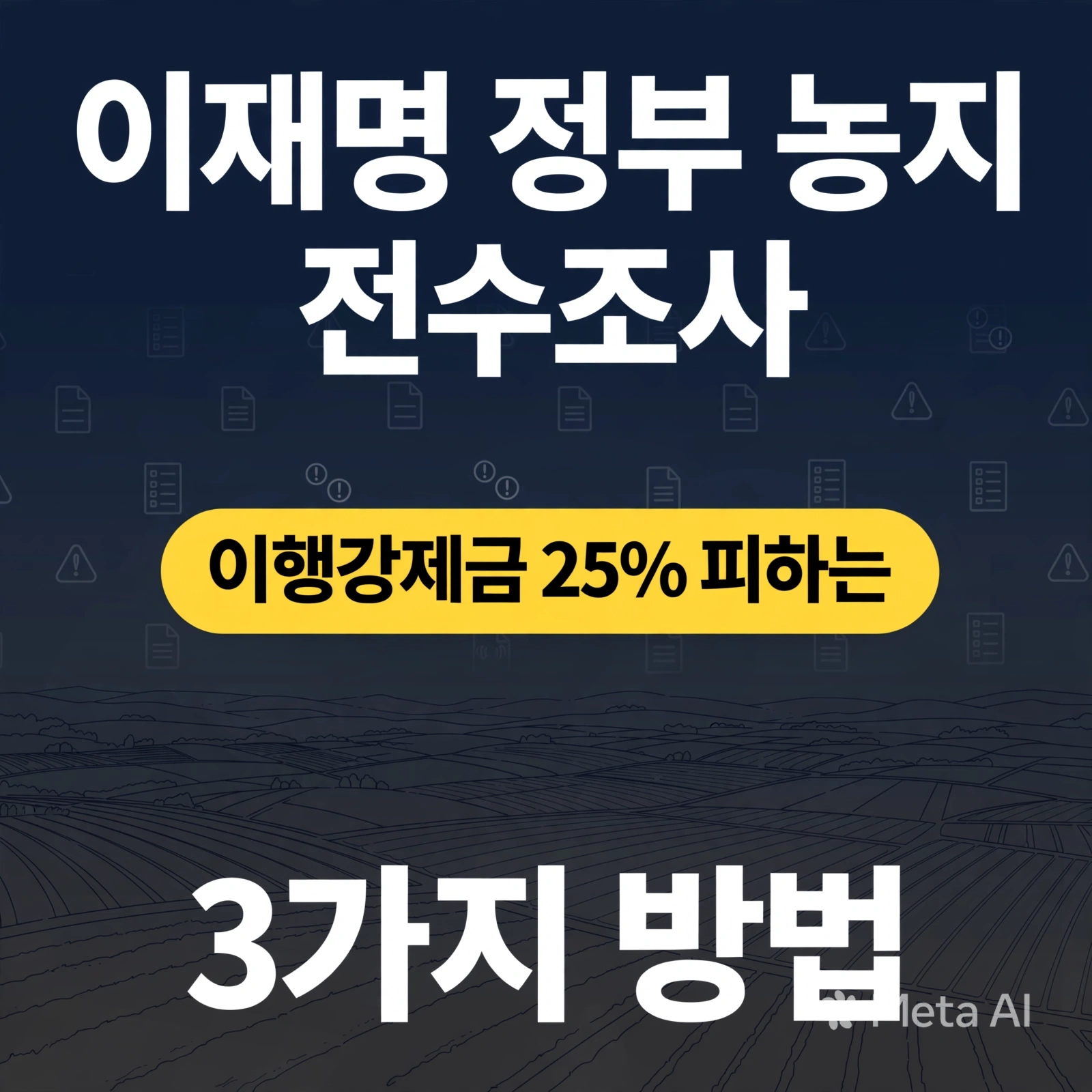이재명 정부 농지 전수조사, 이행강제금 25% 피하는 3가지