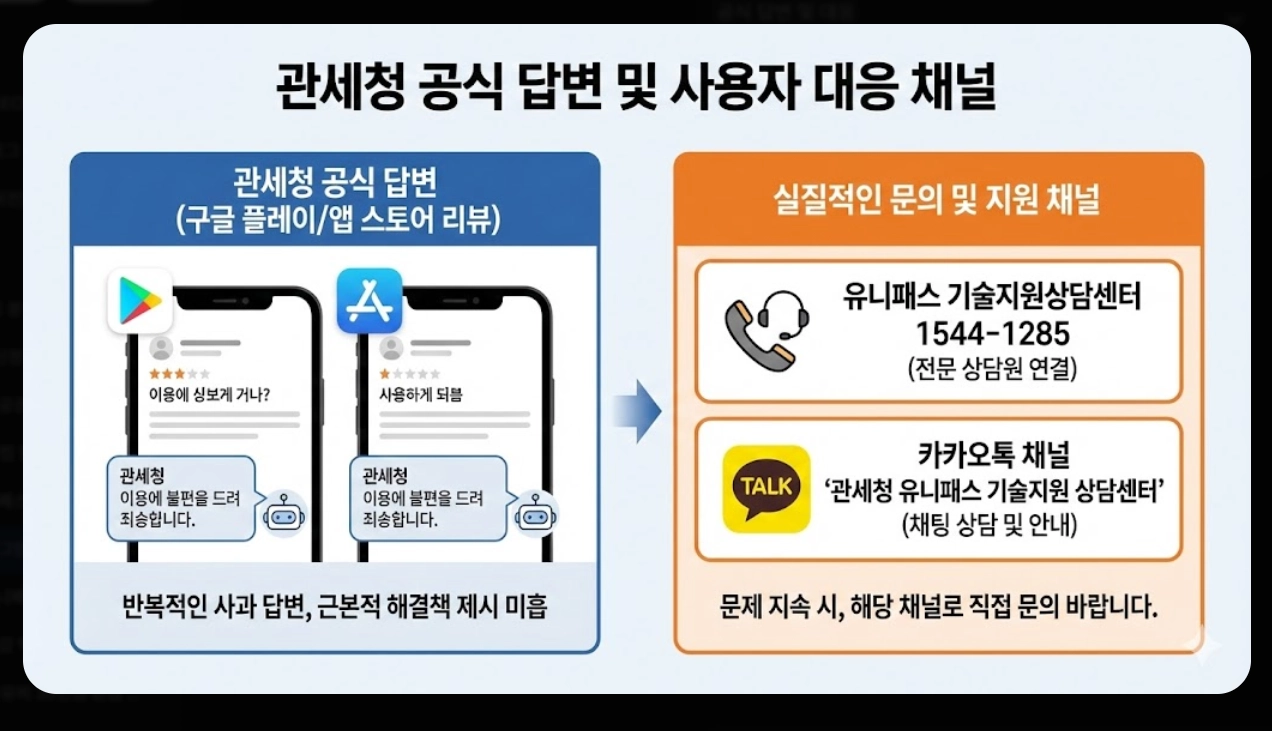 유니패스 로그인 오류 해결방법