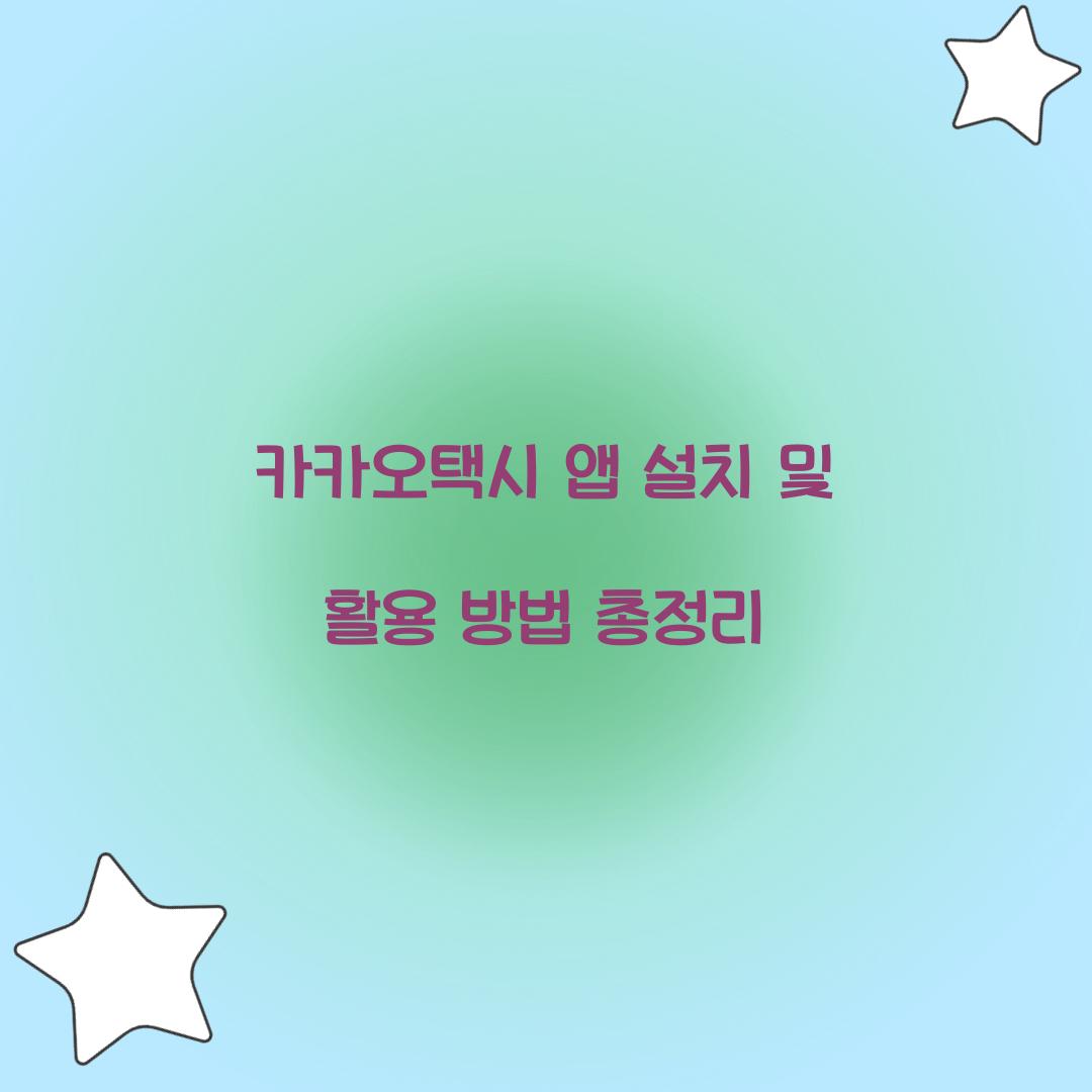 카카오택시 앱 설치