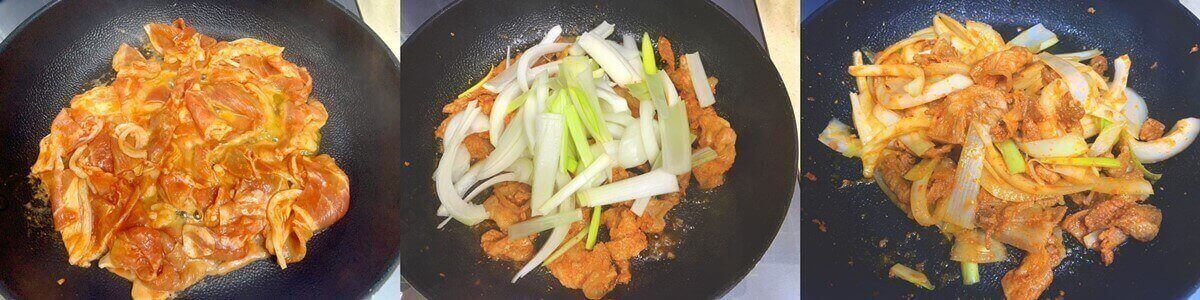 제육볶음 고기 볶기