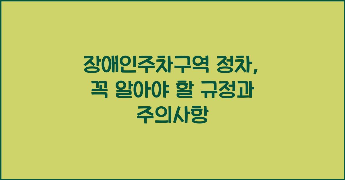 장애인주차구역 정차