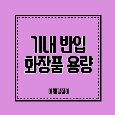 기내 반입 화장품 용량