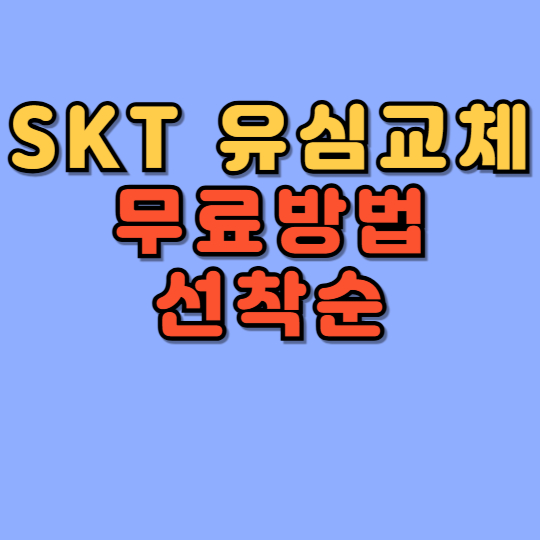 SKT 유심 교체 무료방법