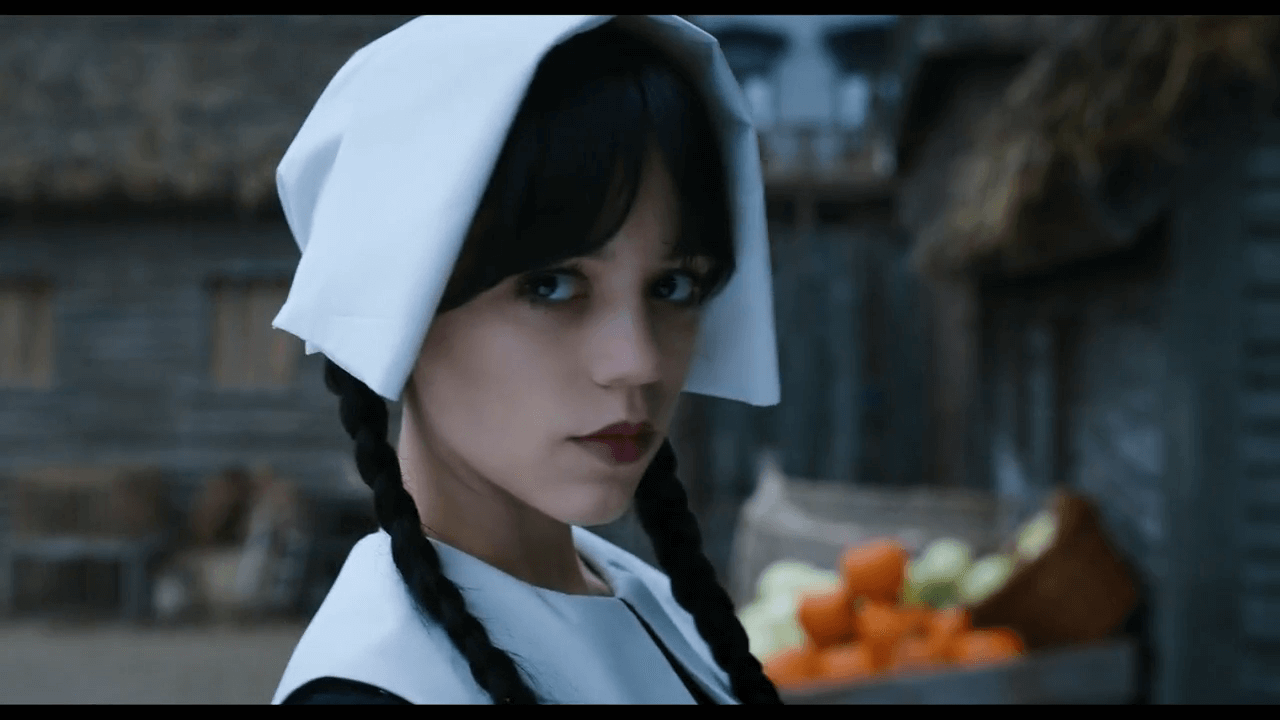 넷플릭스 드라마 '웬즈데이 시즌 1' 3화 - 순례자 마을의 웬즈데이