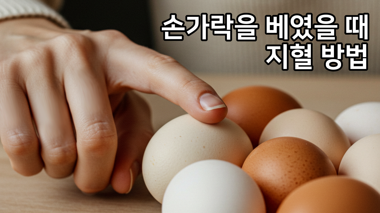 손가락을 베였을 때 지혈 방법 + 주방 칼에 베었을 때 달걀 껍질 사용하는 이유