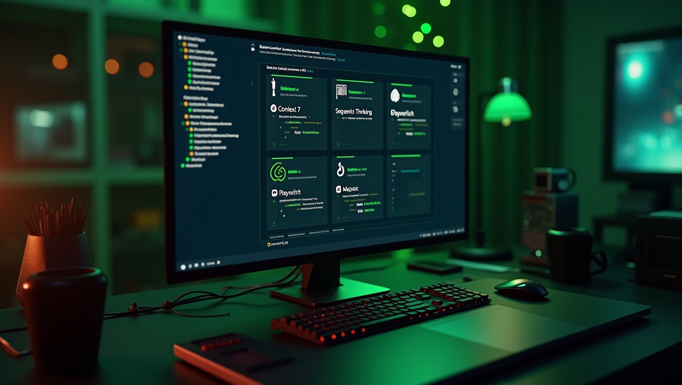 SuperClaude와 4가지 핵심 MCP 서버(Context7, Sequential Thinking, Playwright, Magic)의 설치 과정을 안내하는 블로그 포스트 이미지