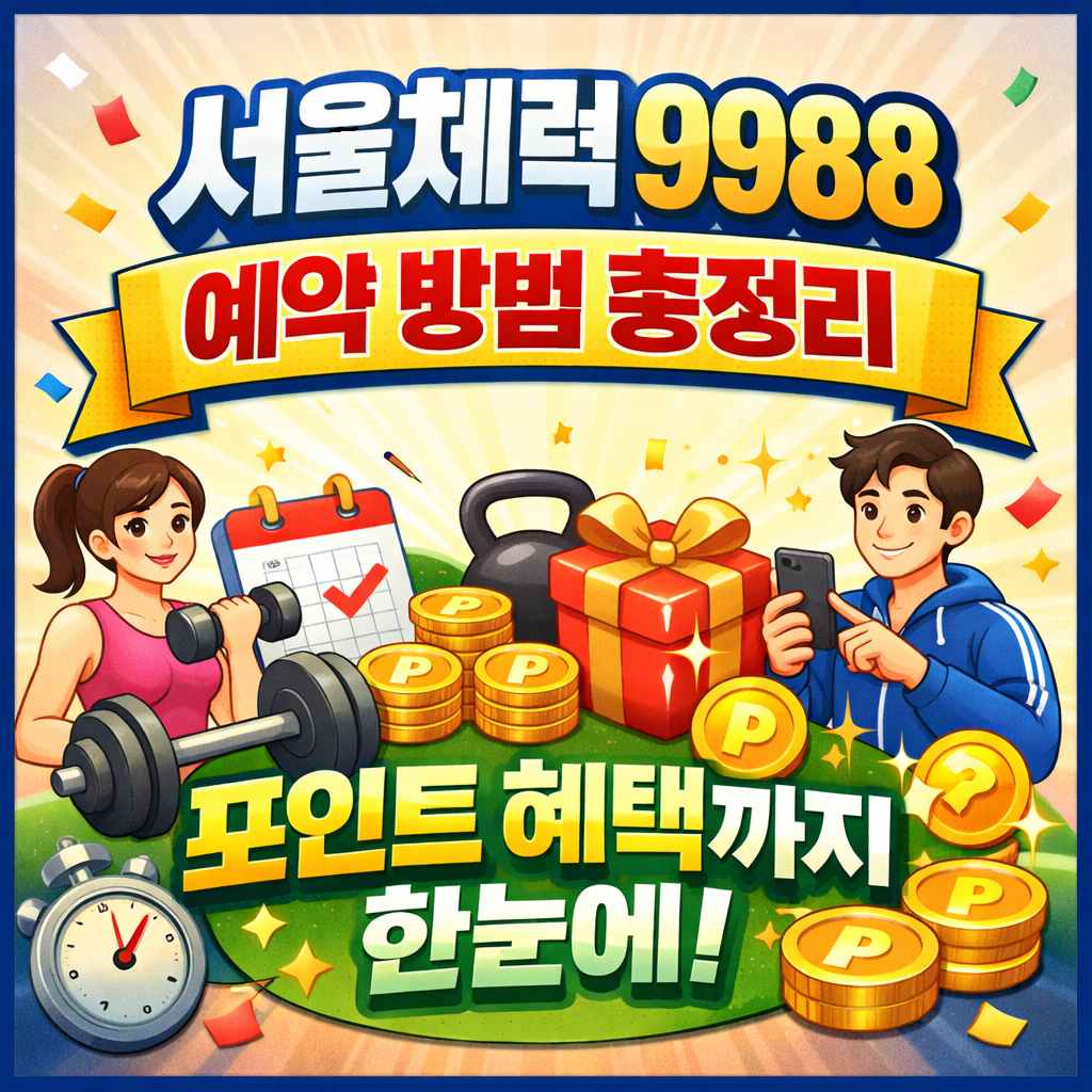 서울 체력 9988 체력인증센터 예약 방법 체력 측정 맞춤 운동처방 포인트 혜택 손목 닥터 9988 앱 필수