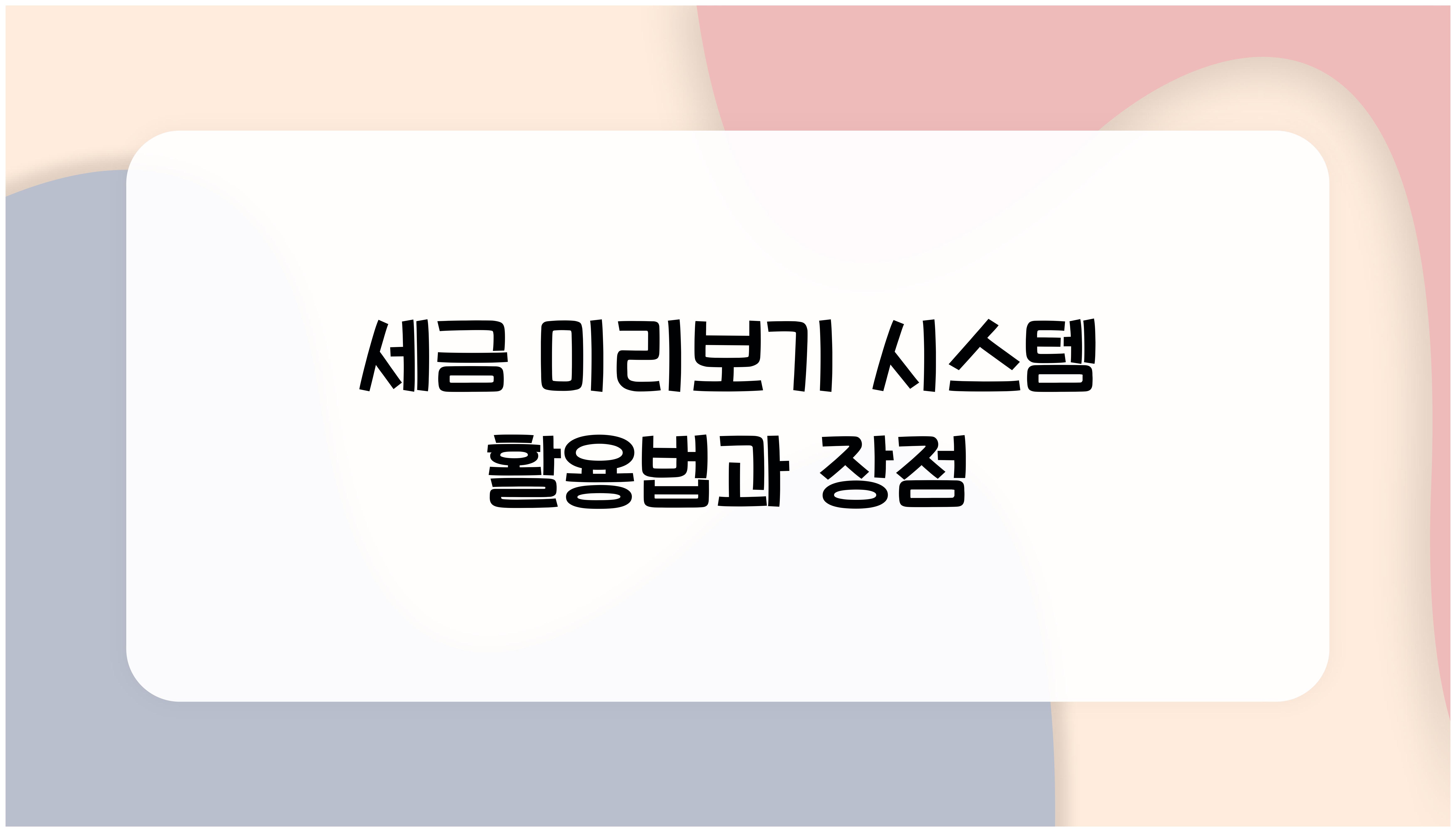 세금 미리보기 시스템