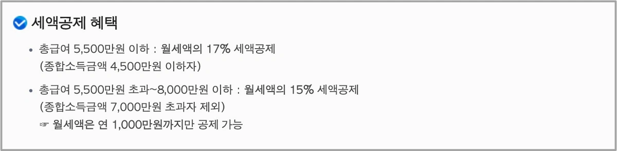 월세-세액공제-공제금액