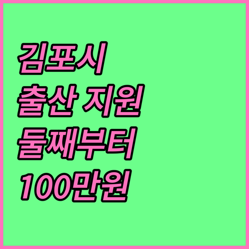 2025 김포시 출산 지원: 둘째부터..