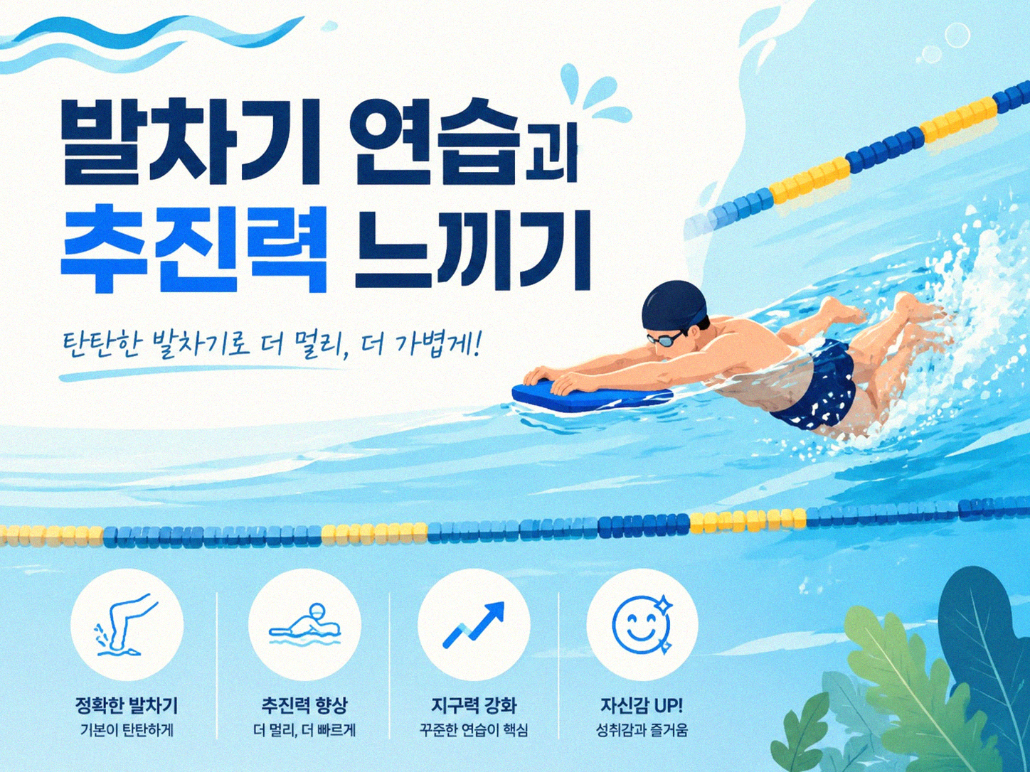 수영장에서 물과 친해지는 몇 가지 순서