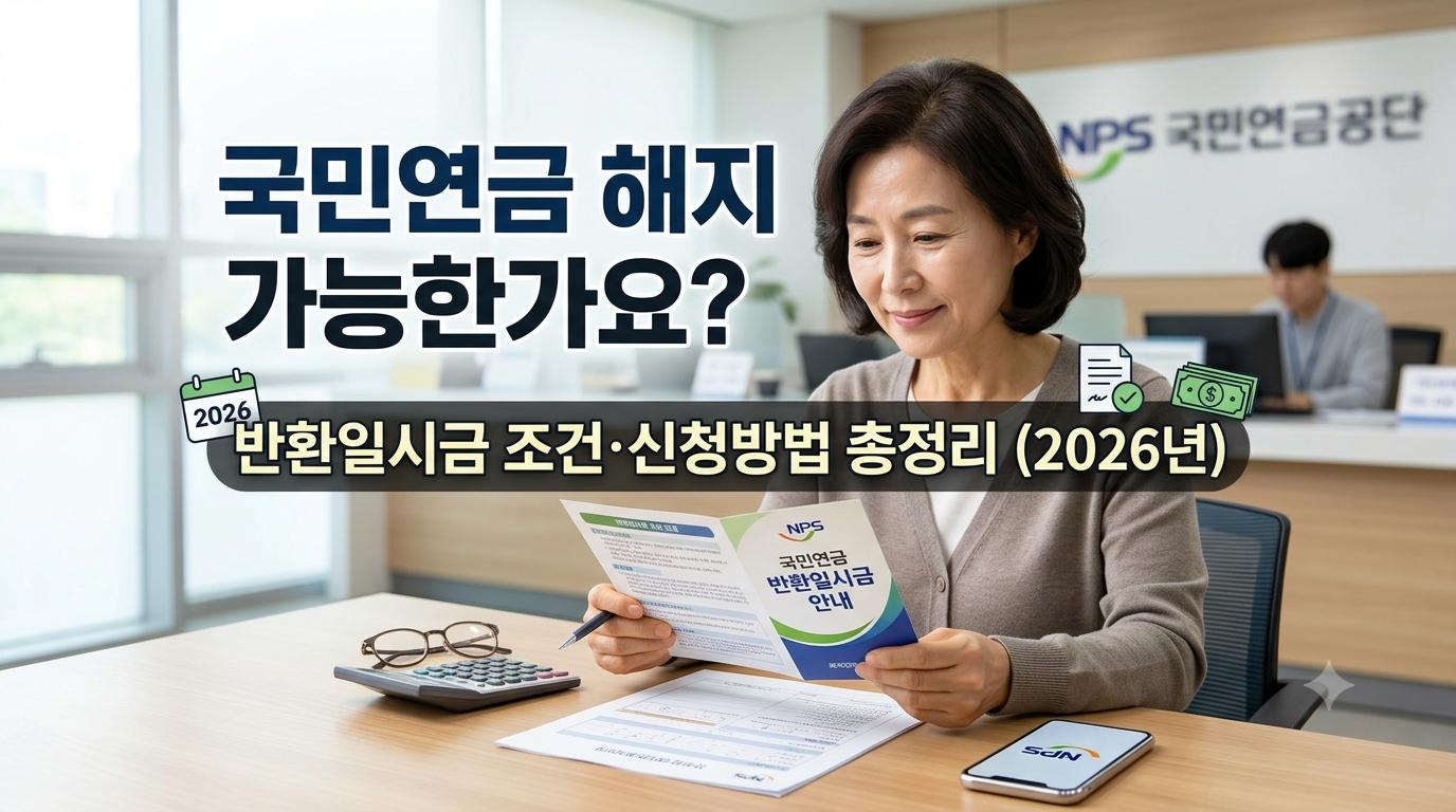 [2026 최신] 국민연금 해지 가능한가요? 반환일시금 조건&middot;신청방법 총정리