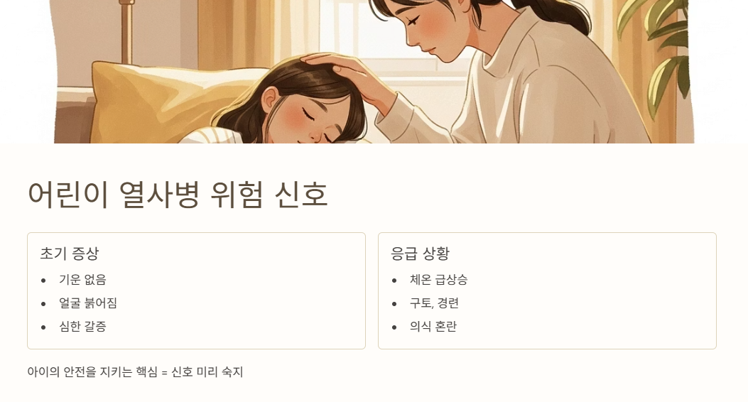 어린이 열사병 위험 신호