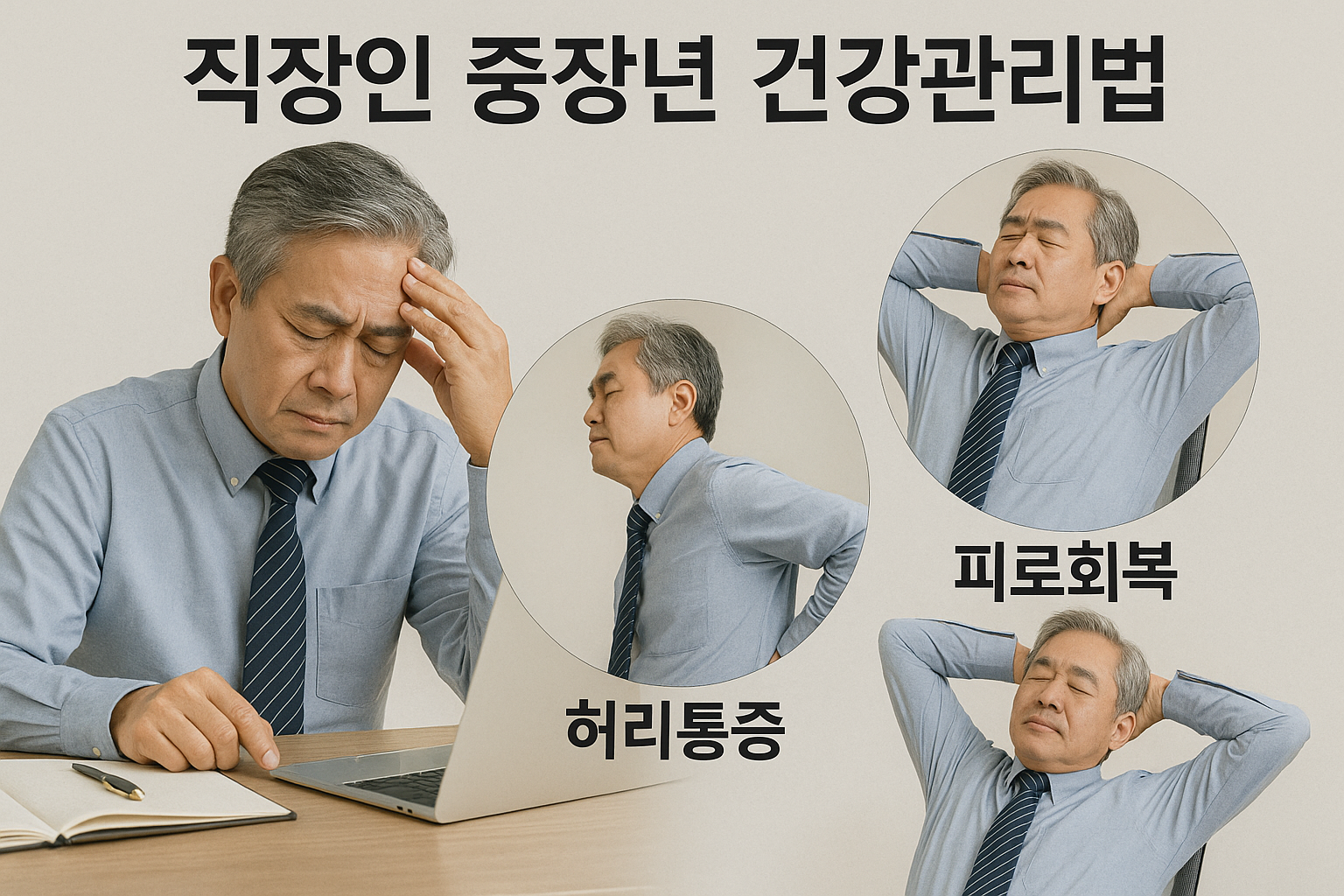 직장인 스트레스 ,허리통증, 피로회복 이미지