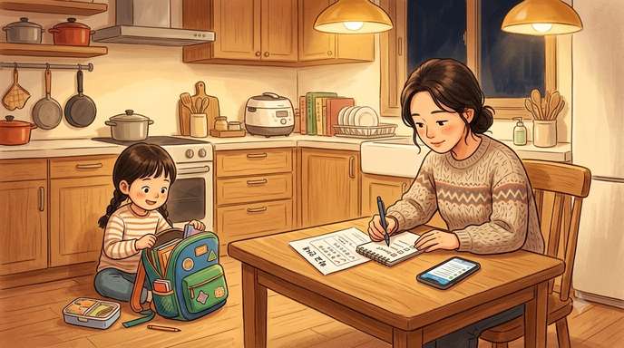 개학 준비물 체크리스트 만드는 부모