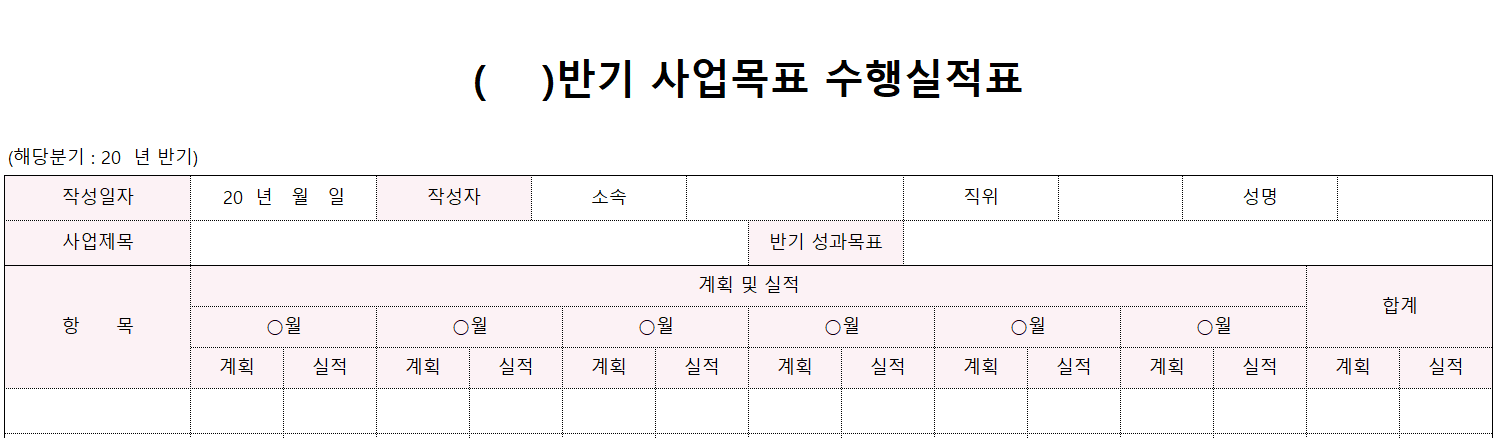 사업목표수행실적표-양식-이미지