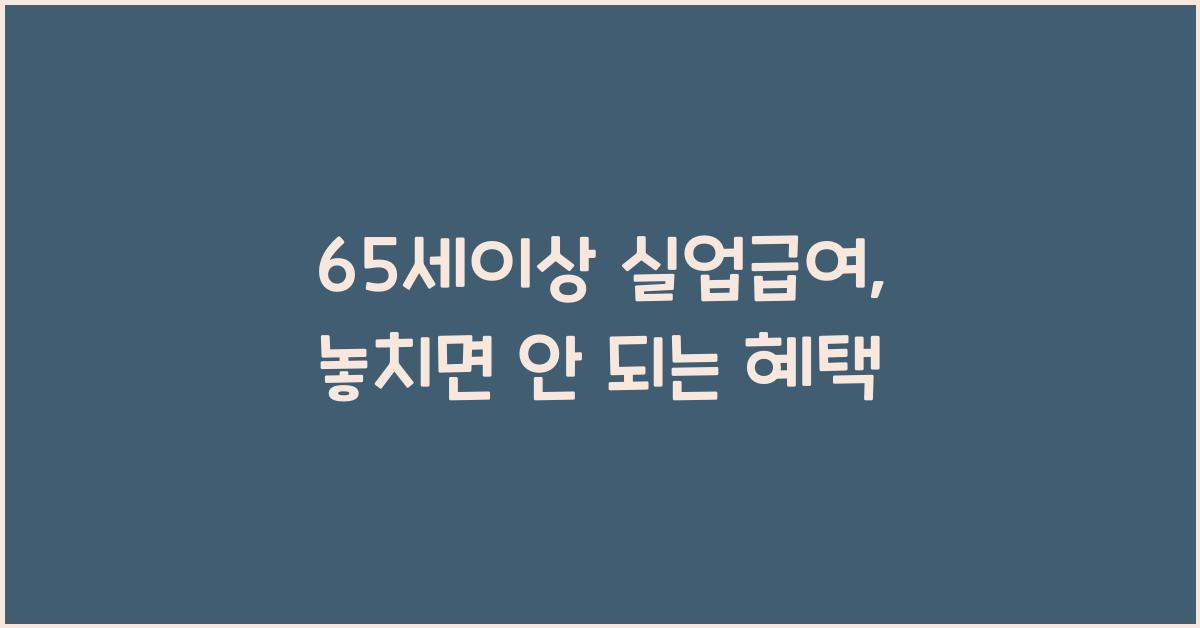 65세이상 실업급여