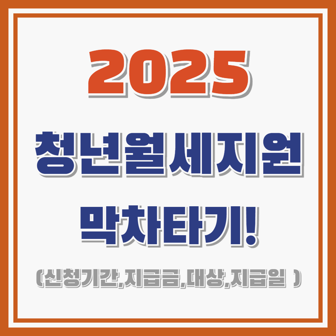 2025년 청년 월세지원 막차타기! : 대상 / 조건 / 신청기간 등