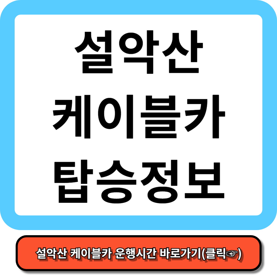 설악산 케이블카 운행시간, 요금, 예약 방법 총정리