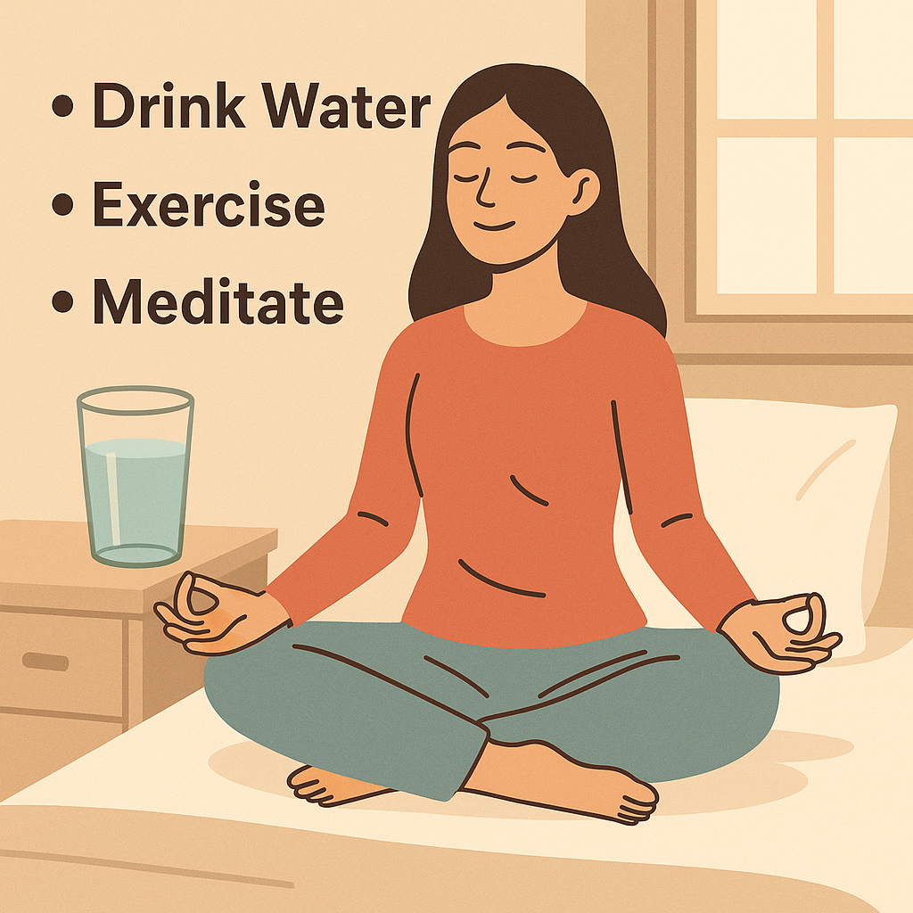 공복에 좋은 습관 중 명상하는 자세