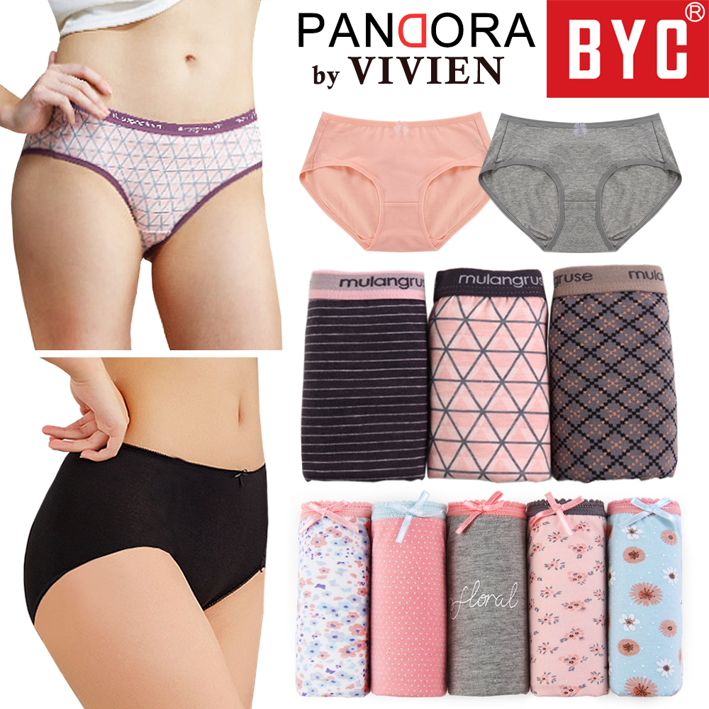 BYC외 여성팬티 위생팬티 5매 세트 속옷 여자 미디 맥시 순면 요일 면스판 노라인