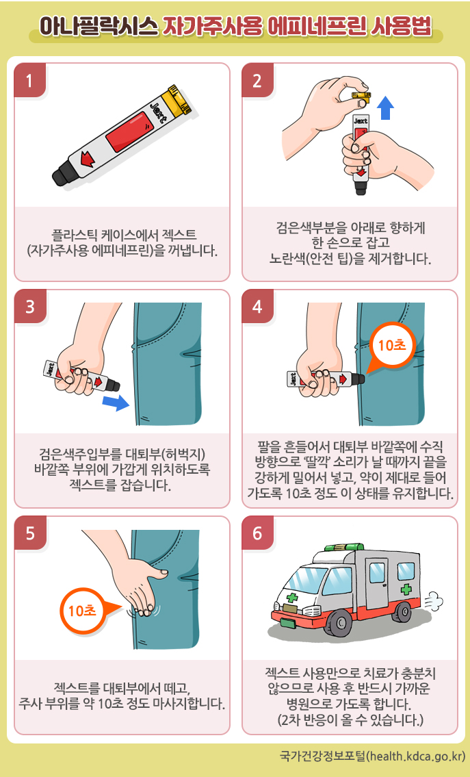 아나필락시스 자가주사용 사용법 관련 이미지