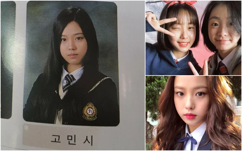 학창시절 졸업 사진 앨범에 있는 고민시