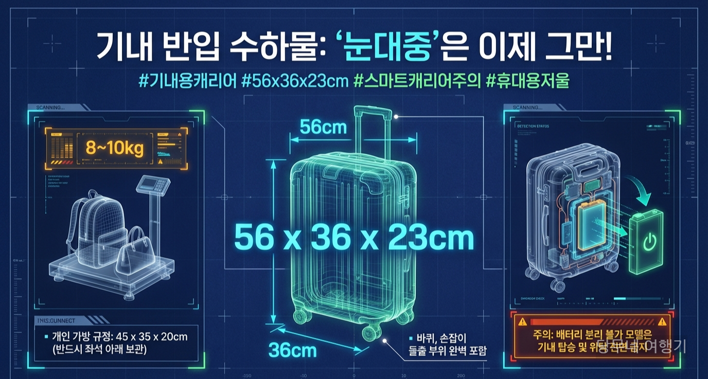 기내 수하물 사이즈와 무게