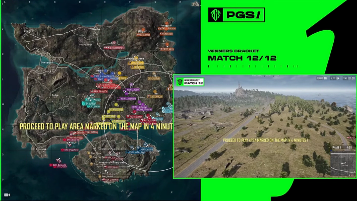 그랜드파이널로 가는 마지막 매치의 서클역시 어려운 경기를 예고했습니다