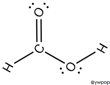 Lewis structure of formic acid, HCOOH, 포름산