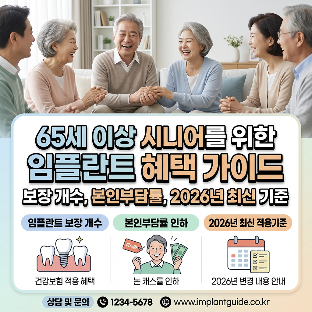 만 65세 이상 노인 치과 임플란트: 급여 개수, 본인부담률 및 2026 최신 적용 기준
