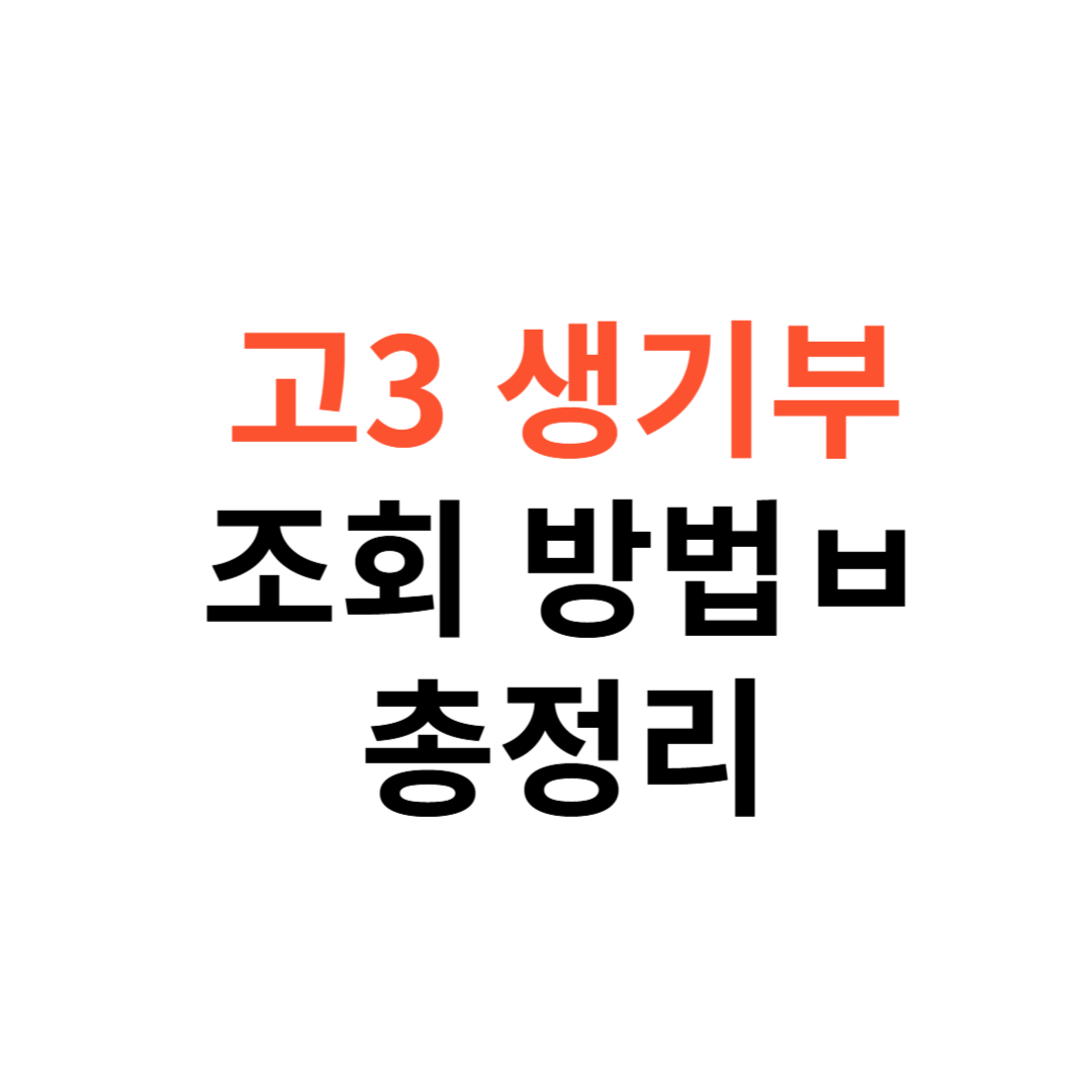 고3 생기부 조회