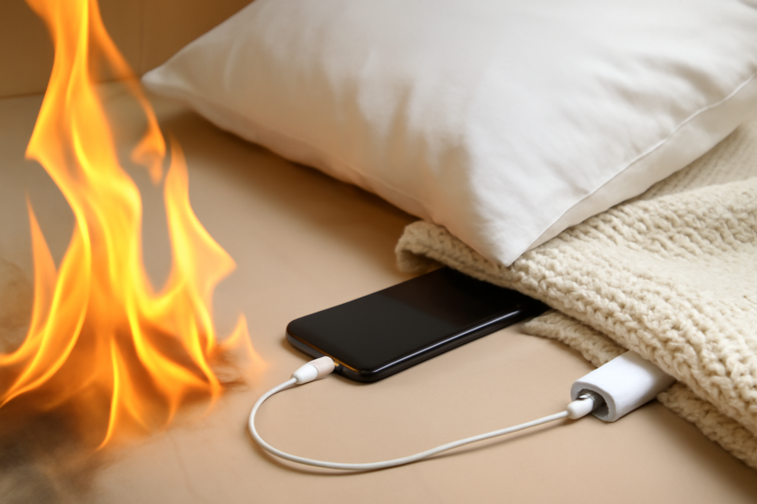 스마트폰 충전, 잘못하면 불난다? 여름철 베개 밑 충전 절대 금지 이유 관련 사진