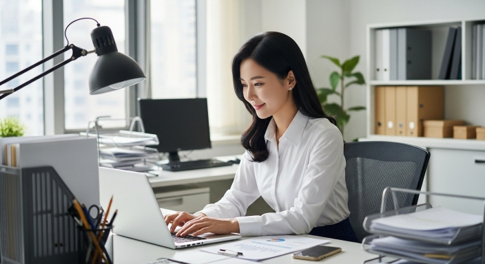 일터에서 일하는 여성 CEO