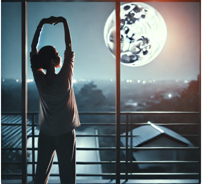 임신중 스트레칭 하는 관련사진