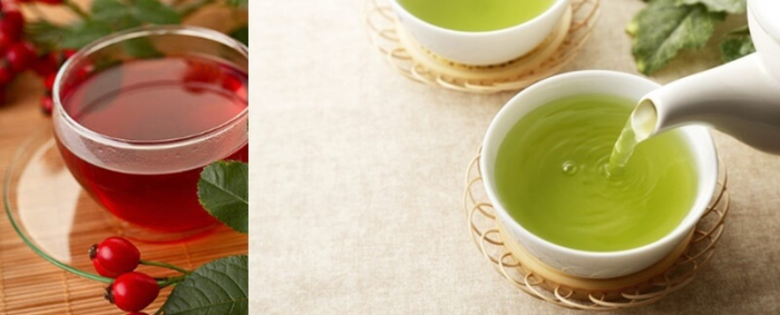 로즈힙차와 녹차