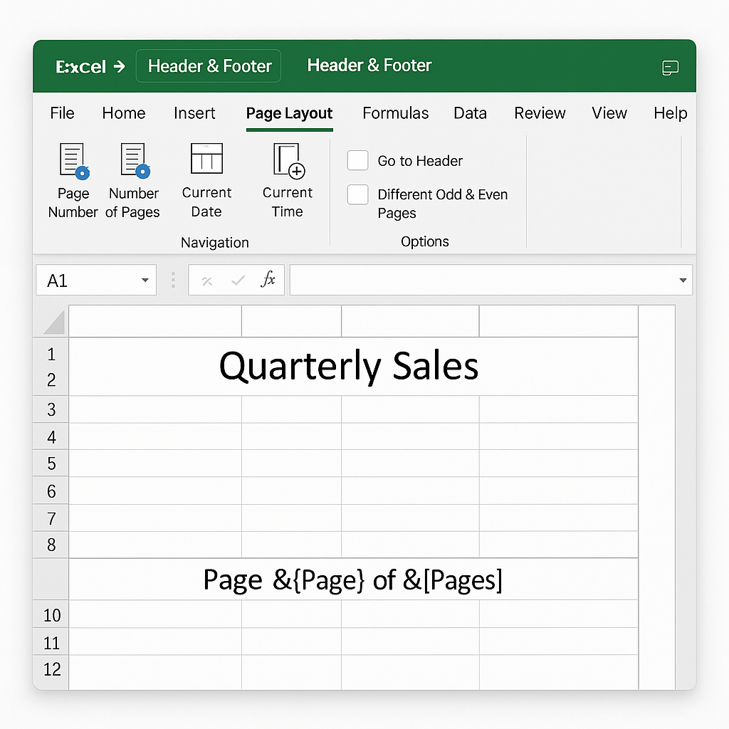 머리글과 바닥글 설정 단축키 관련 사진