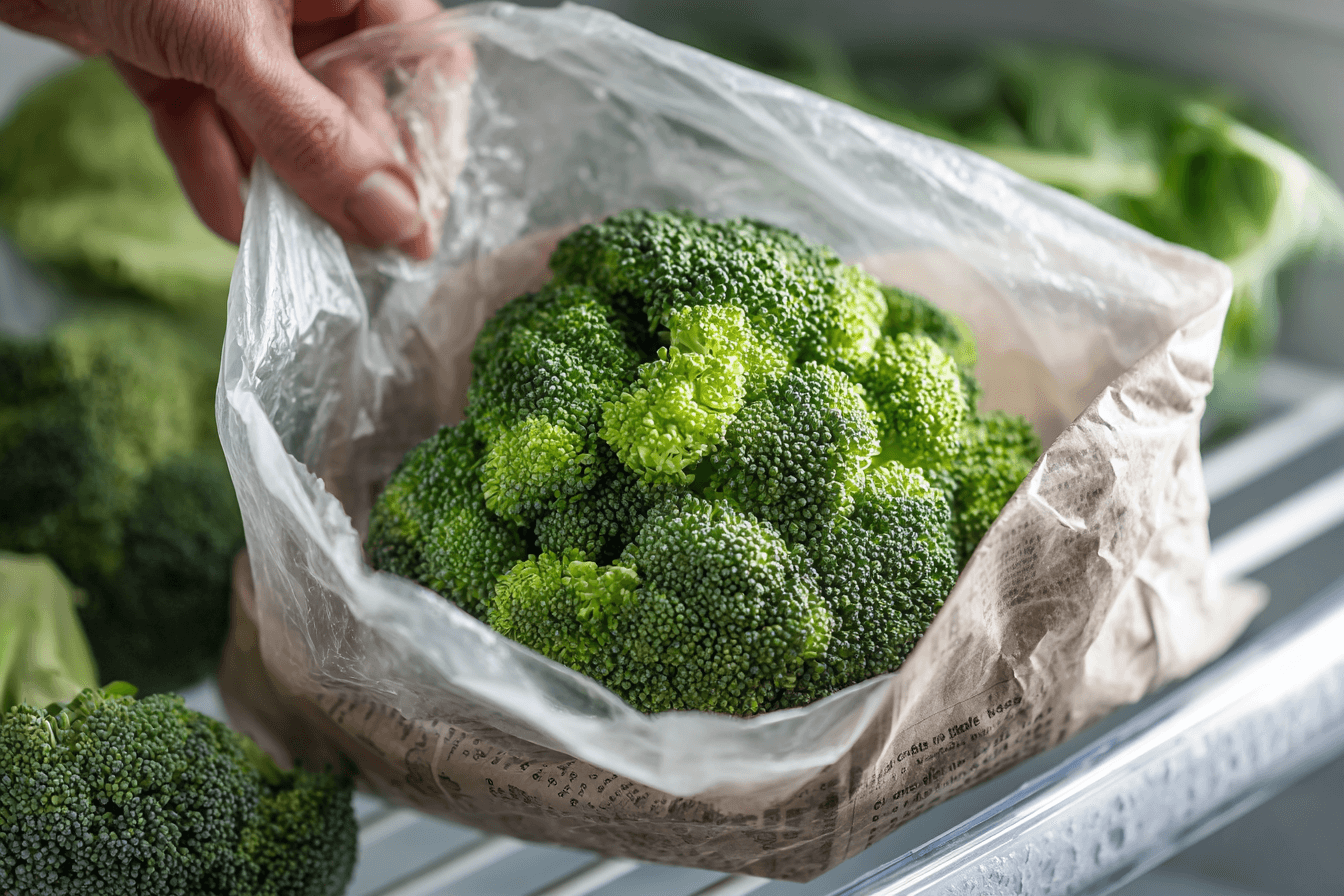 비닐에-담겨-있는-브로콜리-사진
