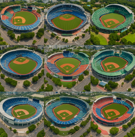 10개 구단 홈구장을 위에서 내려다본 드론 뷰 사진