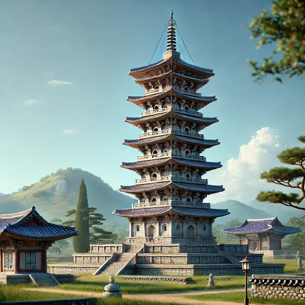 정림사지 5층석탑의 아름다운 모습을 담은 이미지