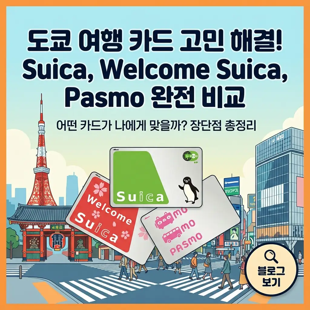 도쿄 첫 방문, 어떤 교통카드를 사야 할까요?