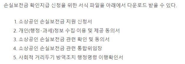 소상공인 손실보전금 확인지급