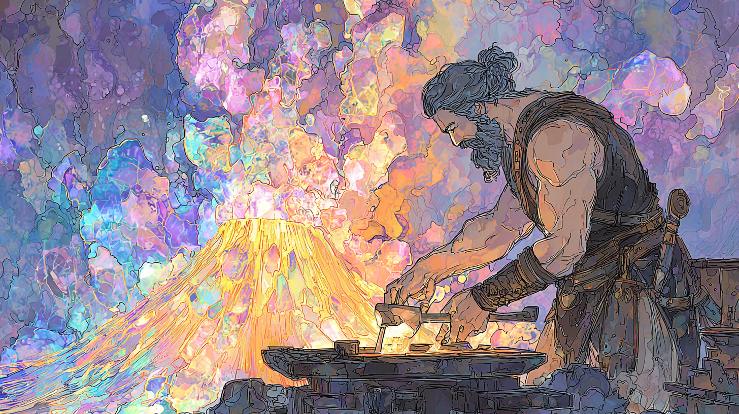 오팔: 헤파이스토스의 화염부터 창조, 예술까지 - 대장장이 신이 빚어낸 불꽃 속 무지개의 걸작