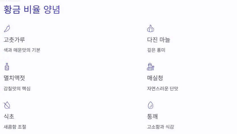 황금 양념 비율