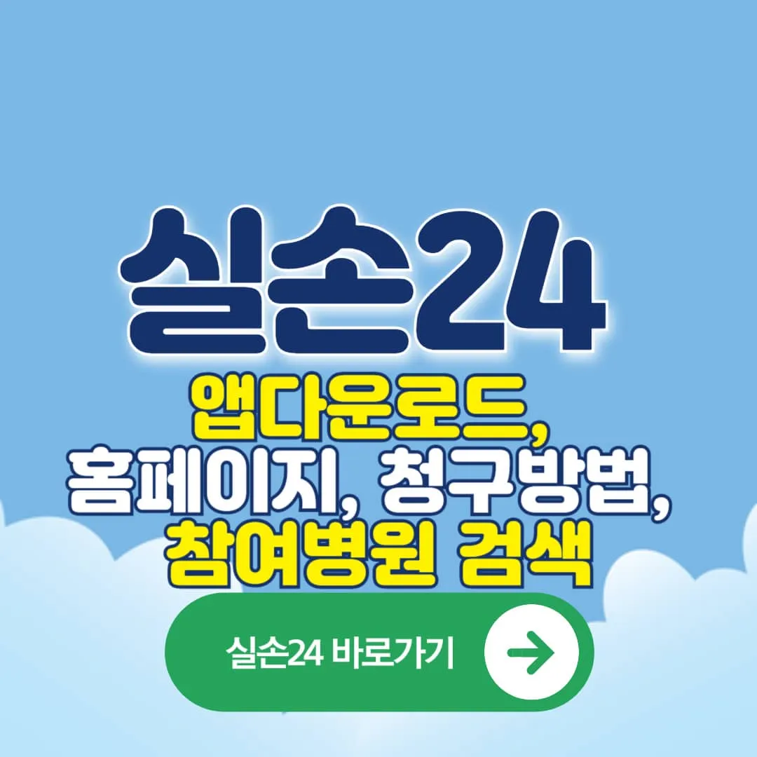 실손24 앱 다운로드, 홈페이지,청구 방법, 참여 병원,참여약국 검색
