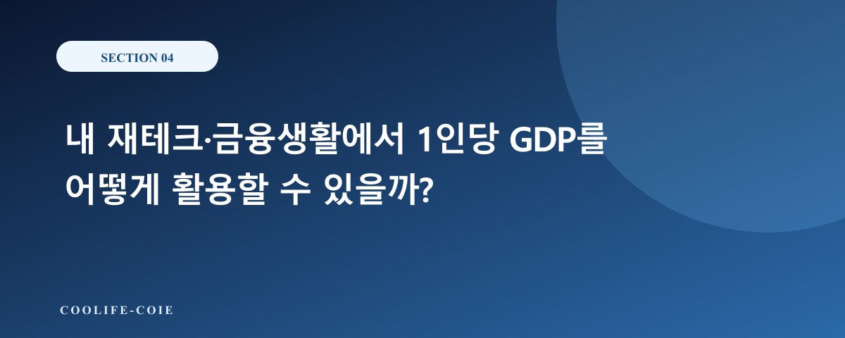 내 재테크&middot;금융생활에서 1인당 GDP를 어떻게 활용할 수 있을까?