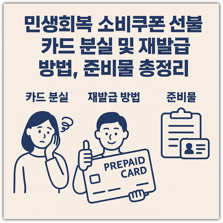 민생회복 소비쿠폰 선불카드 분실 및 재발급 방법, 준비물 총정리