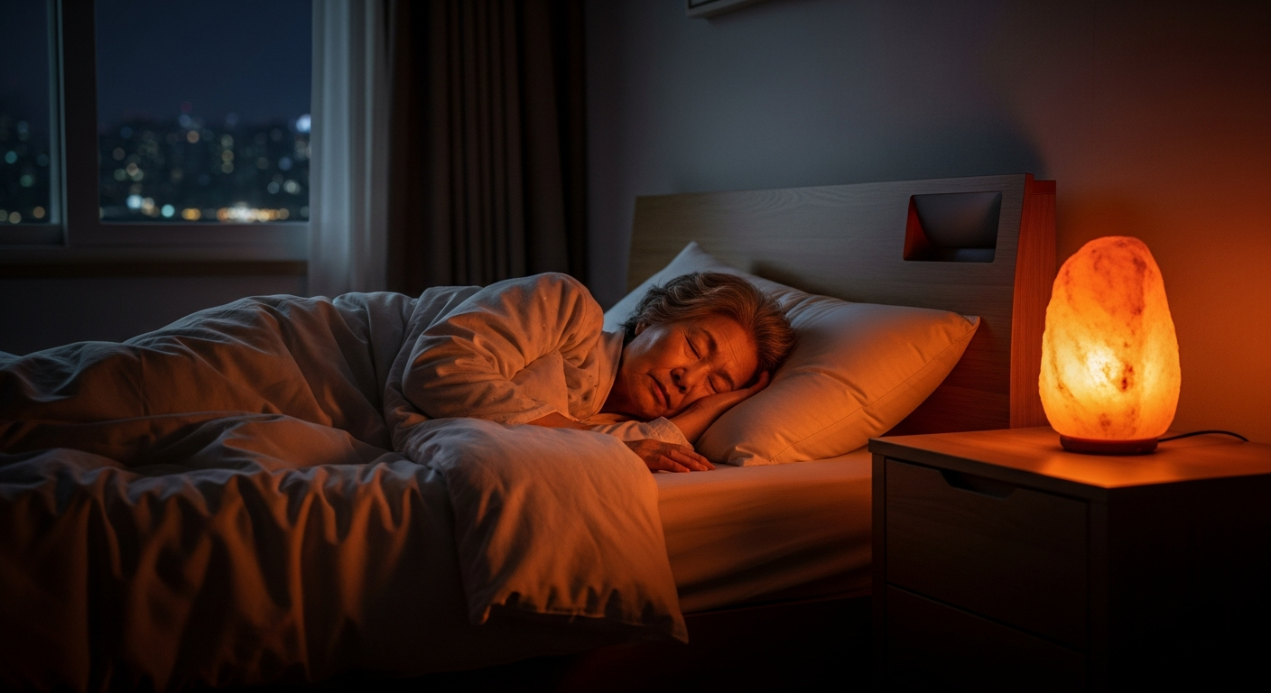 편안하게 잠든 모습과 수면 리듬을 되찾는 작은 습관 변화 일러스트